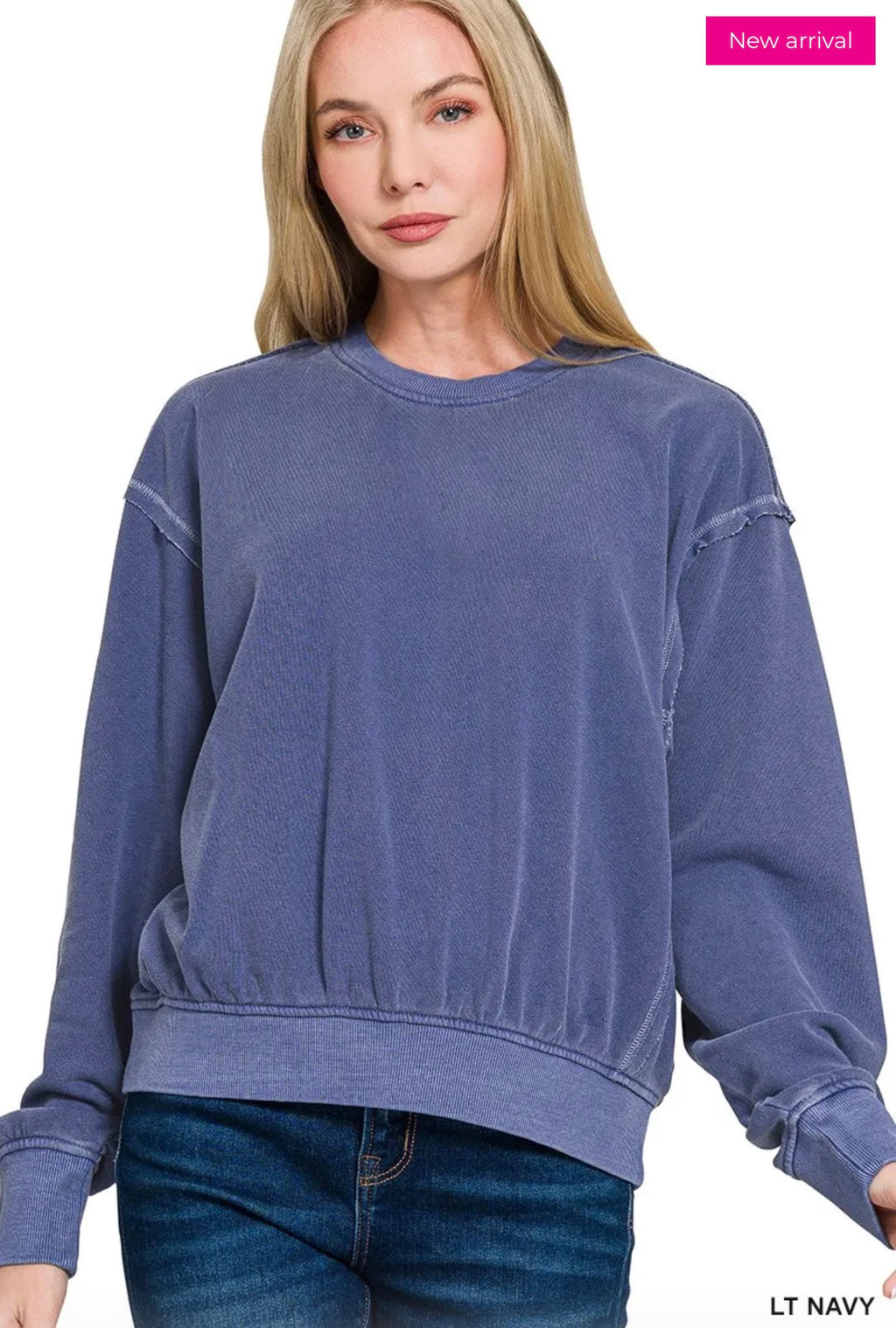 Zenana Soft Fleece Pullover Top - Blue