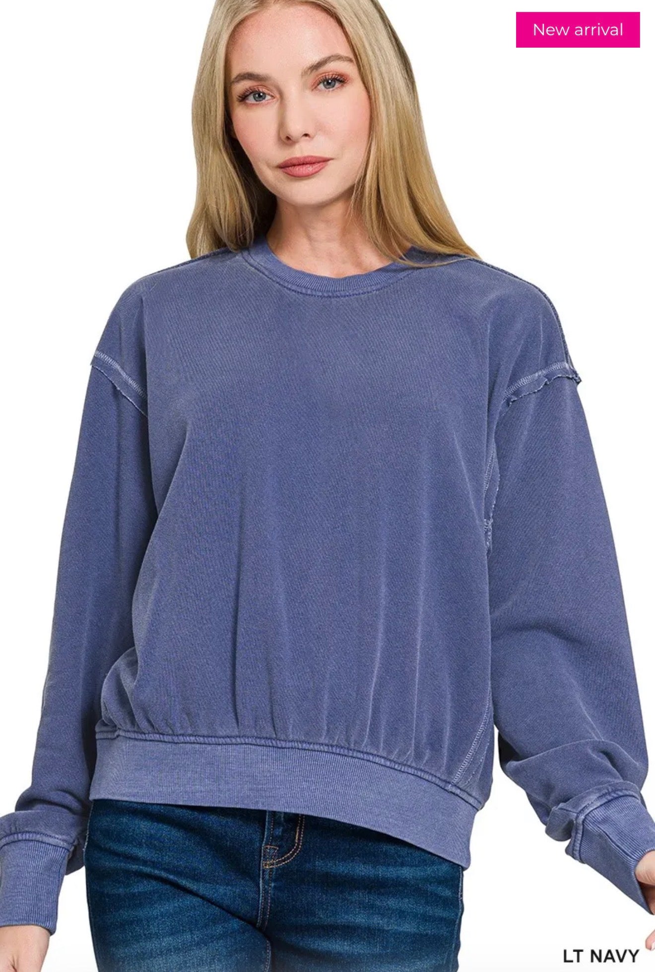 Zenana Soft Fleece Pullover Top - Blue