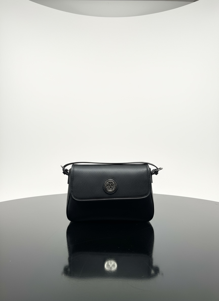 Christian Lacroix black embossed shoulder bag