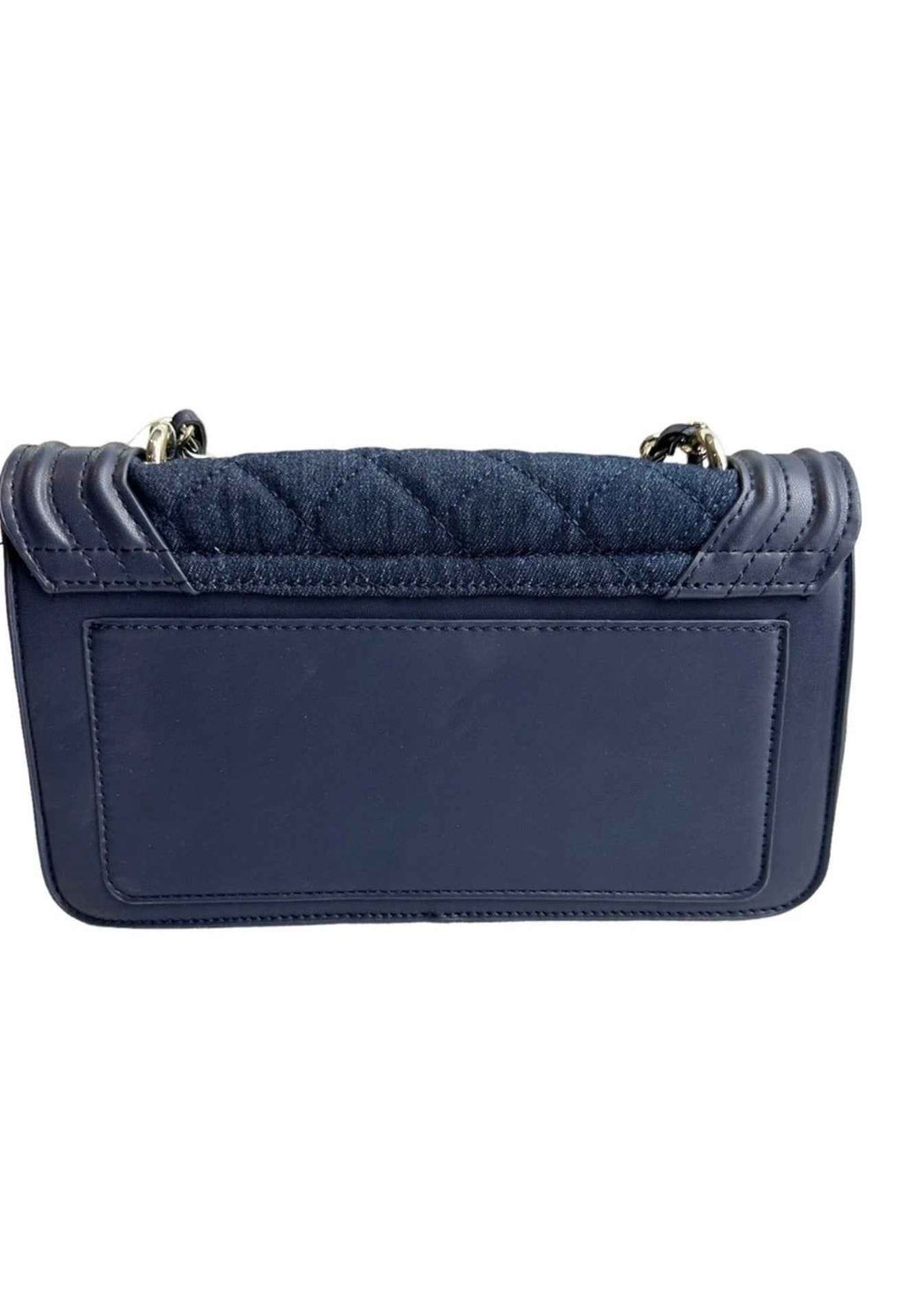 Badgley Mischka Quilted Pearl Denim Crossbody Bag