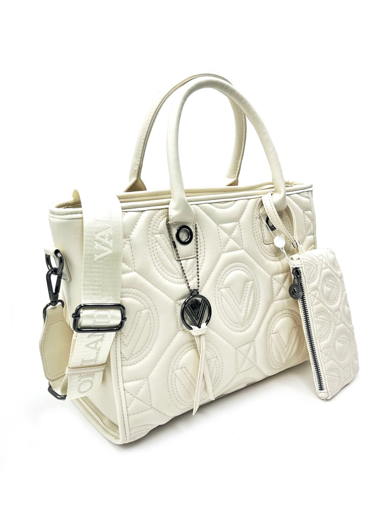 Valentino Orlandi Kayla Medium Tote Bag – Vegan Leather with Gun-metal Hardware