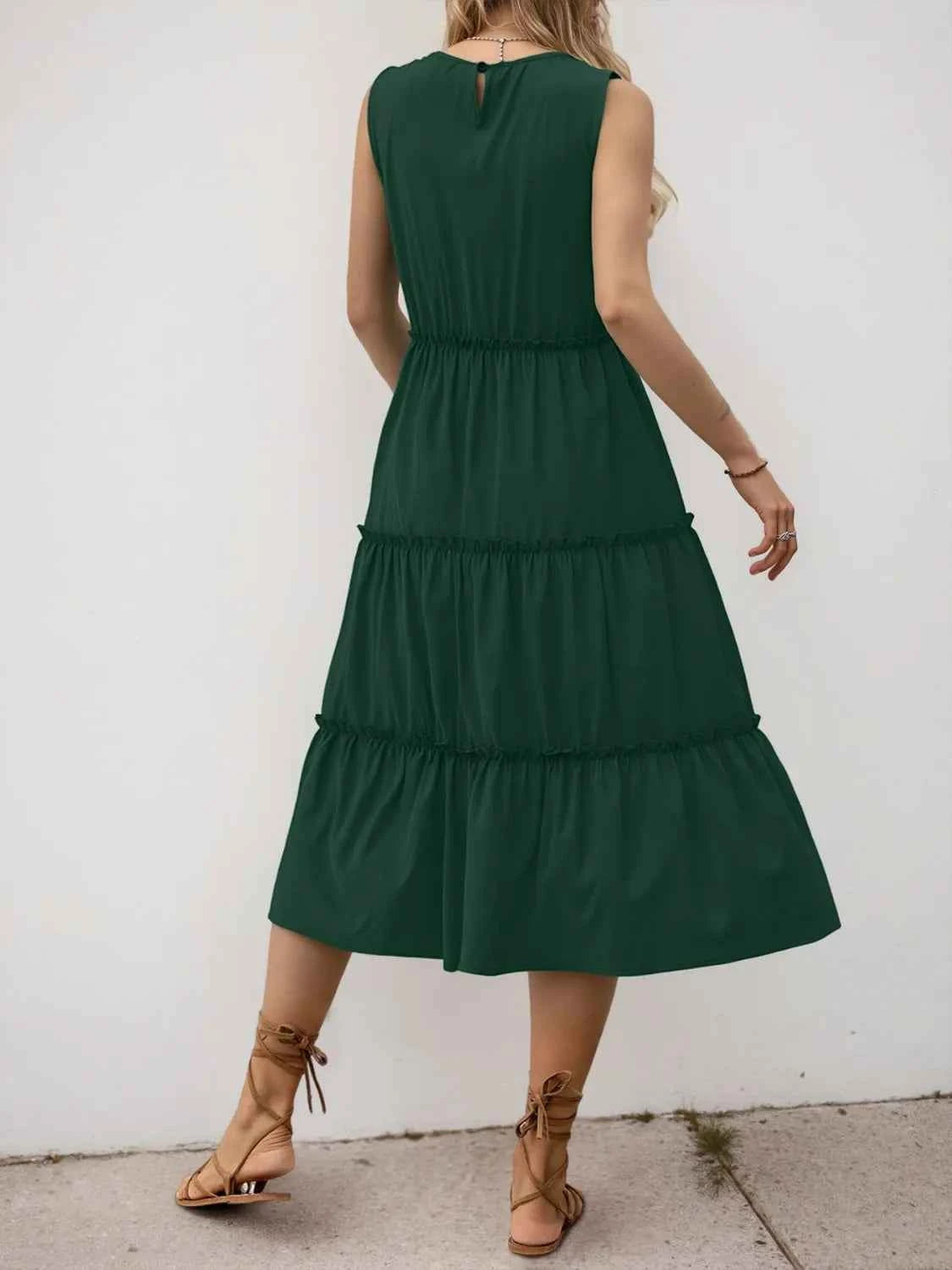 Frill Tiered Midi Dress