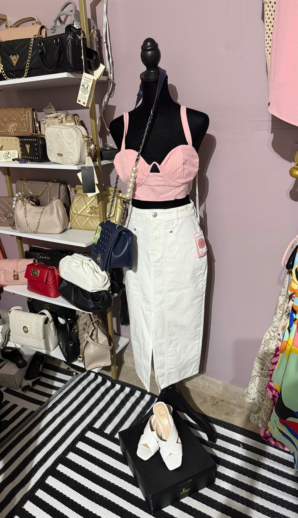 Rose Velvet Pink Ribbed Bralette