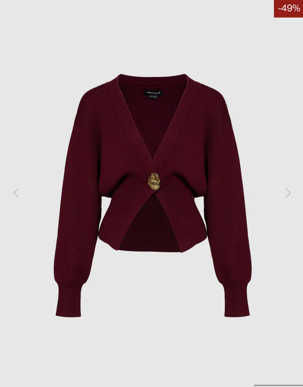 Urban Revivio V-Neck Knitted Cardigan - Button-Down Sweater