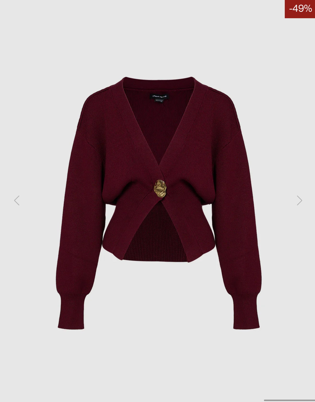 Urban Revivio V-Neck Knitted Cardigan - Button-Down Sweater