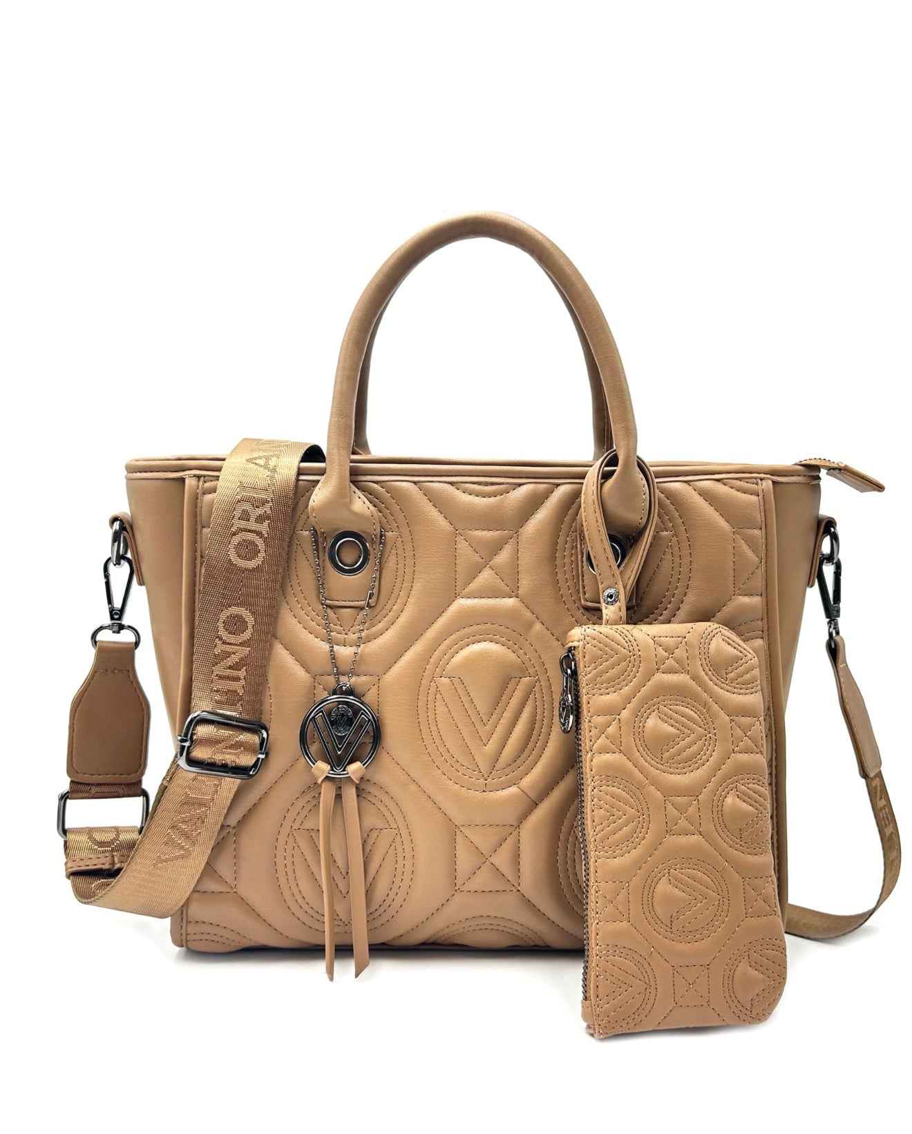 Valentino Orlandi Kayla Medium Tote Bag – Vegan Leather with Gun-metal Hardware
