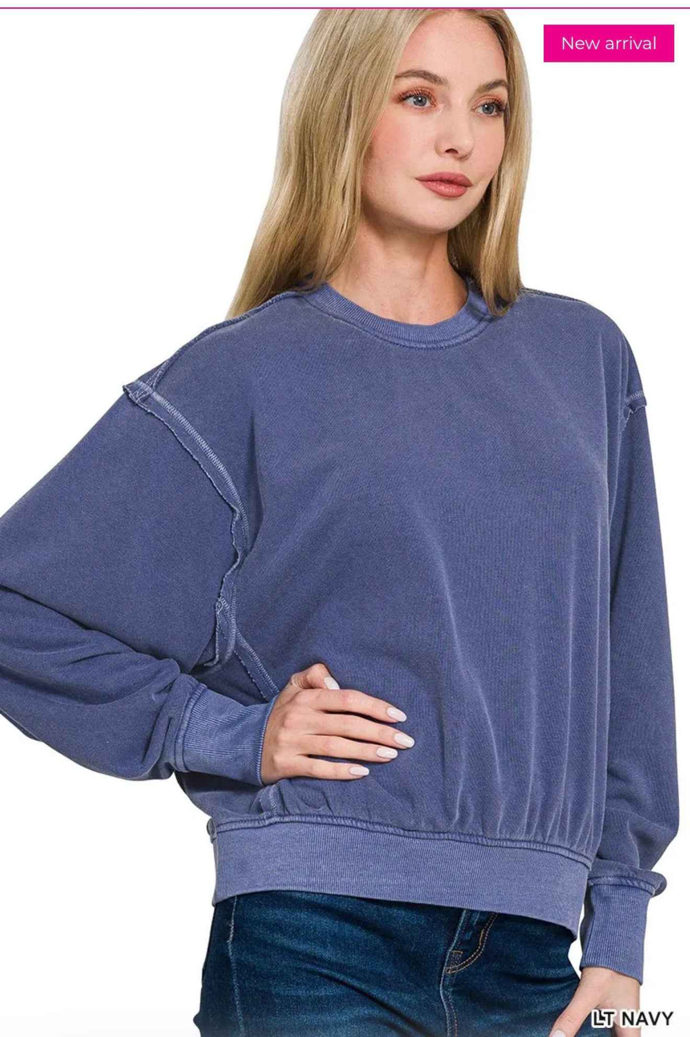 Zenana Blue Soft-Fleece Pullover
