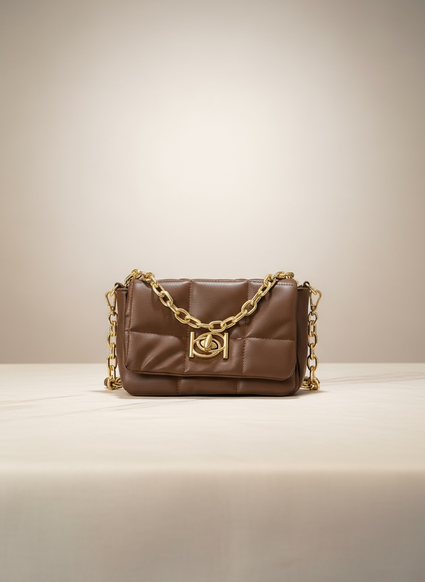 bebe chic and elegant brown small crossbody