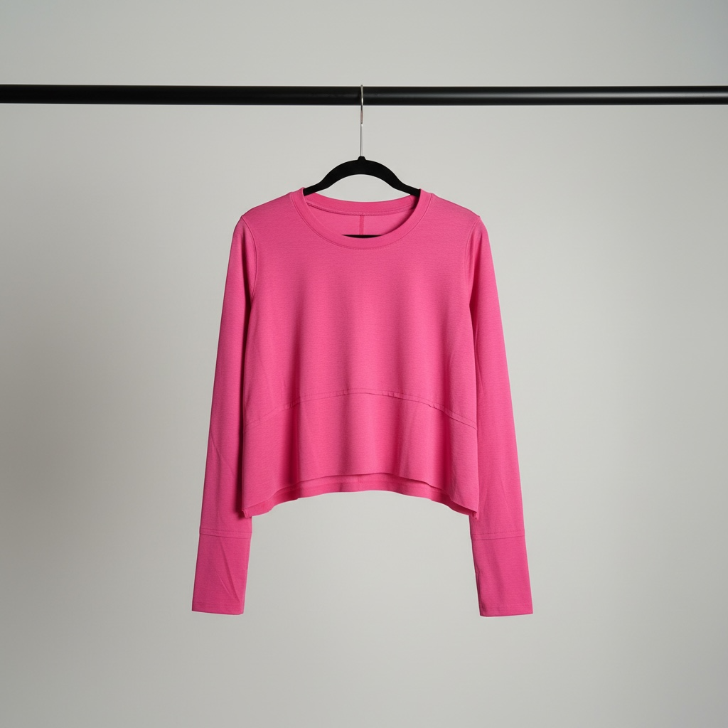 Shark Bite Side Slit Long Sleeve Top - Relaxed Fit Tee