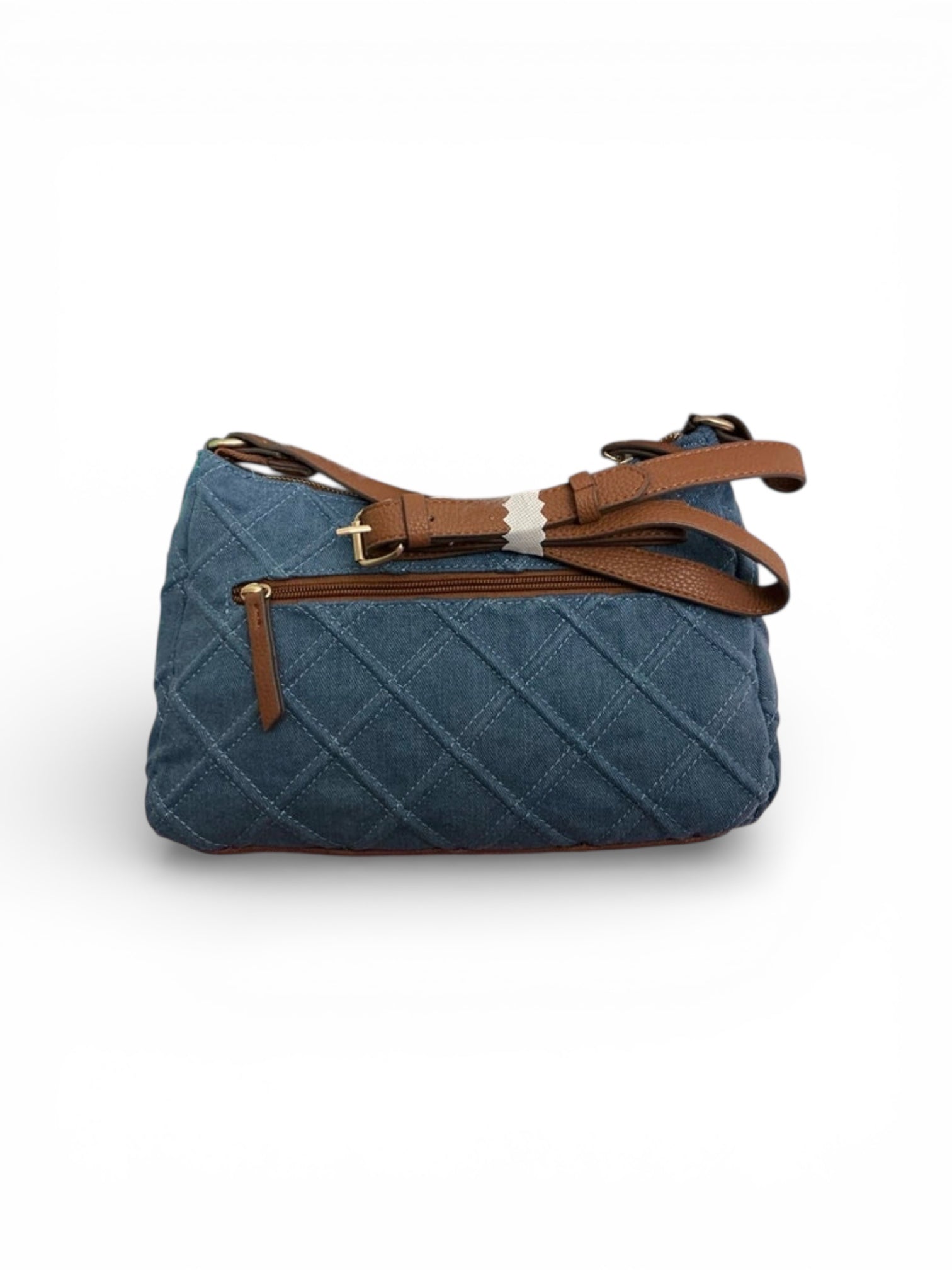 Rosetti Denim Crossbody Bag Brown Leather Trim