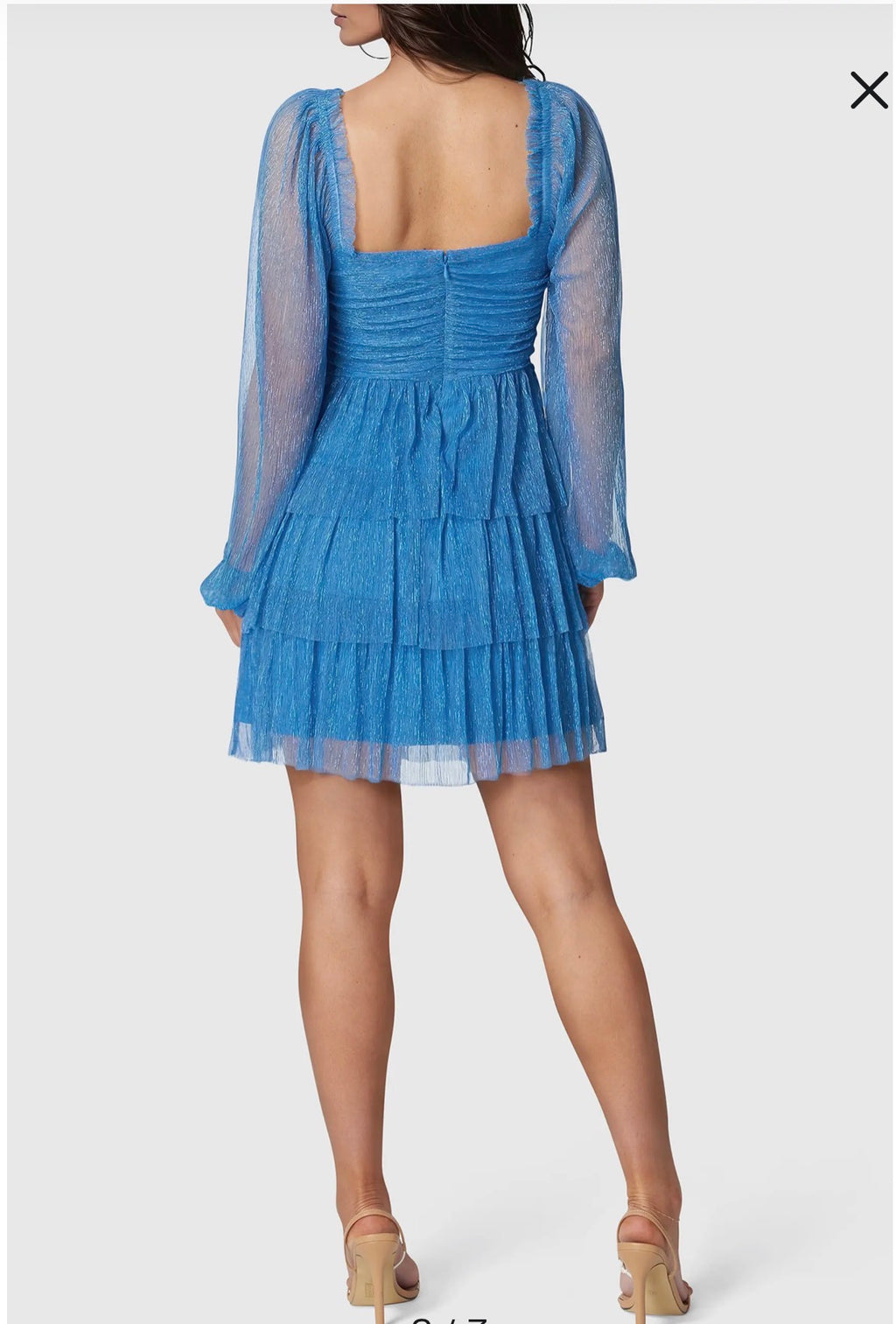 bebe Lurex Crepe Tiered Minidress