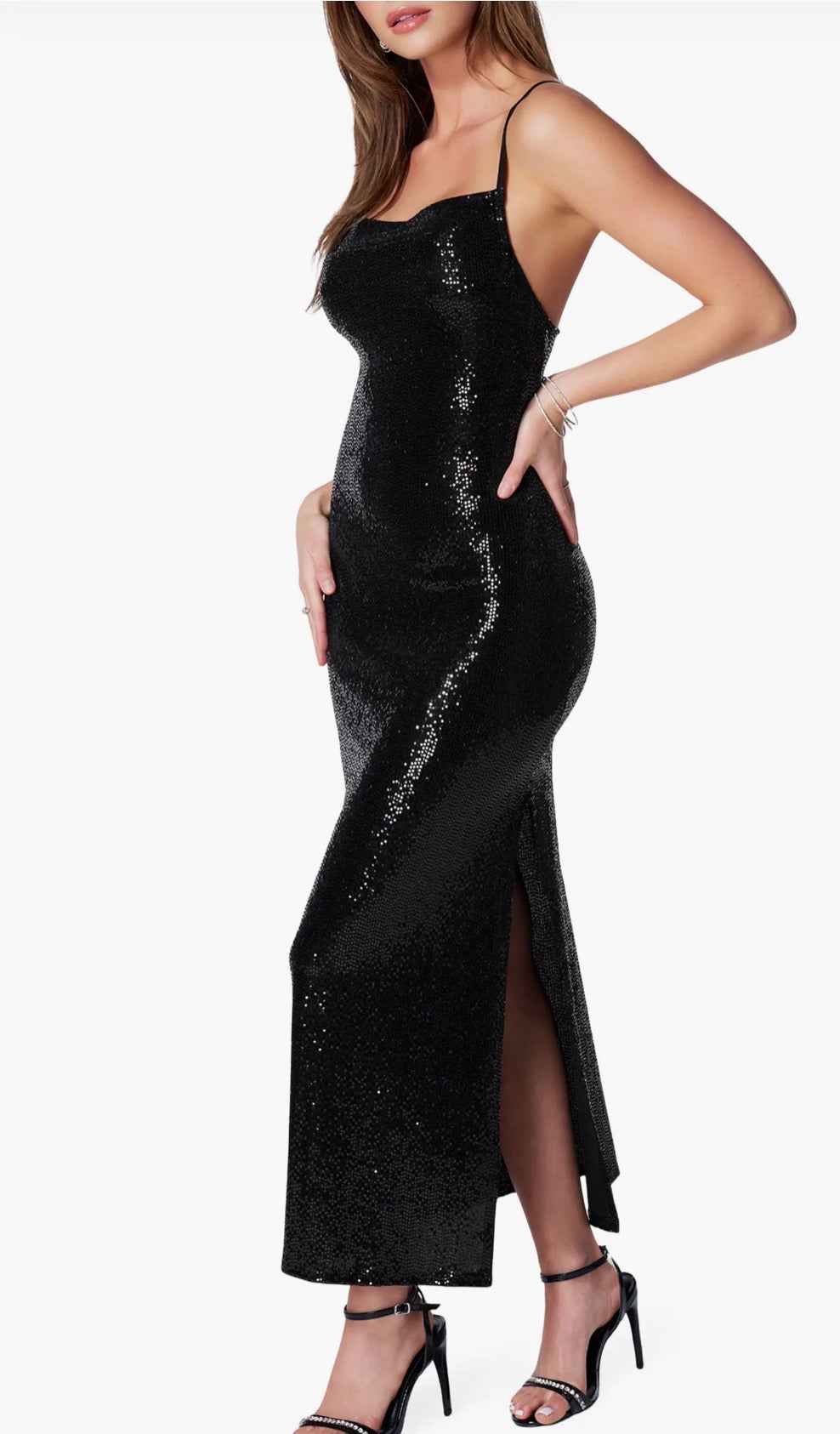 Bebe Sequin Evening Gown