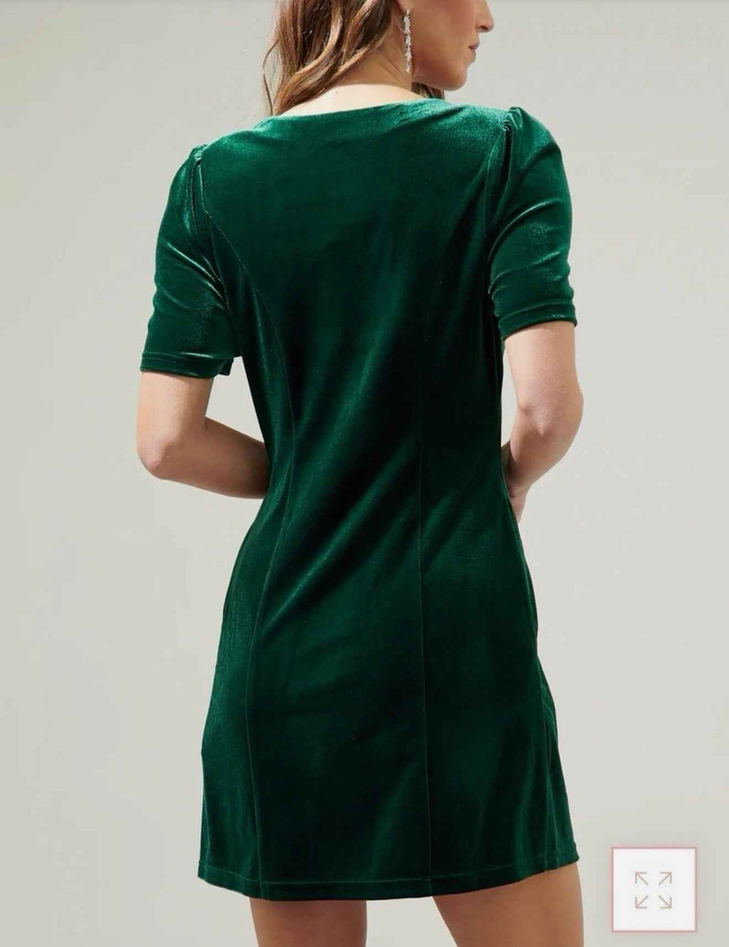 Velvet Button Mini Dress by Sugarlips