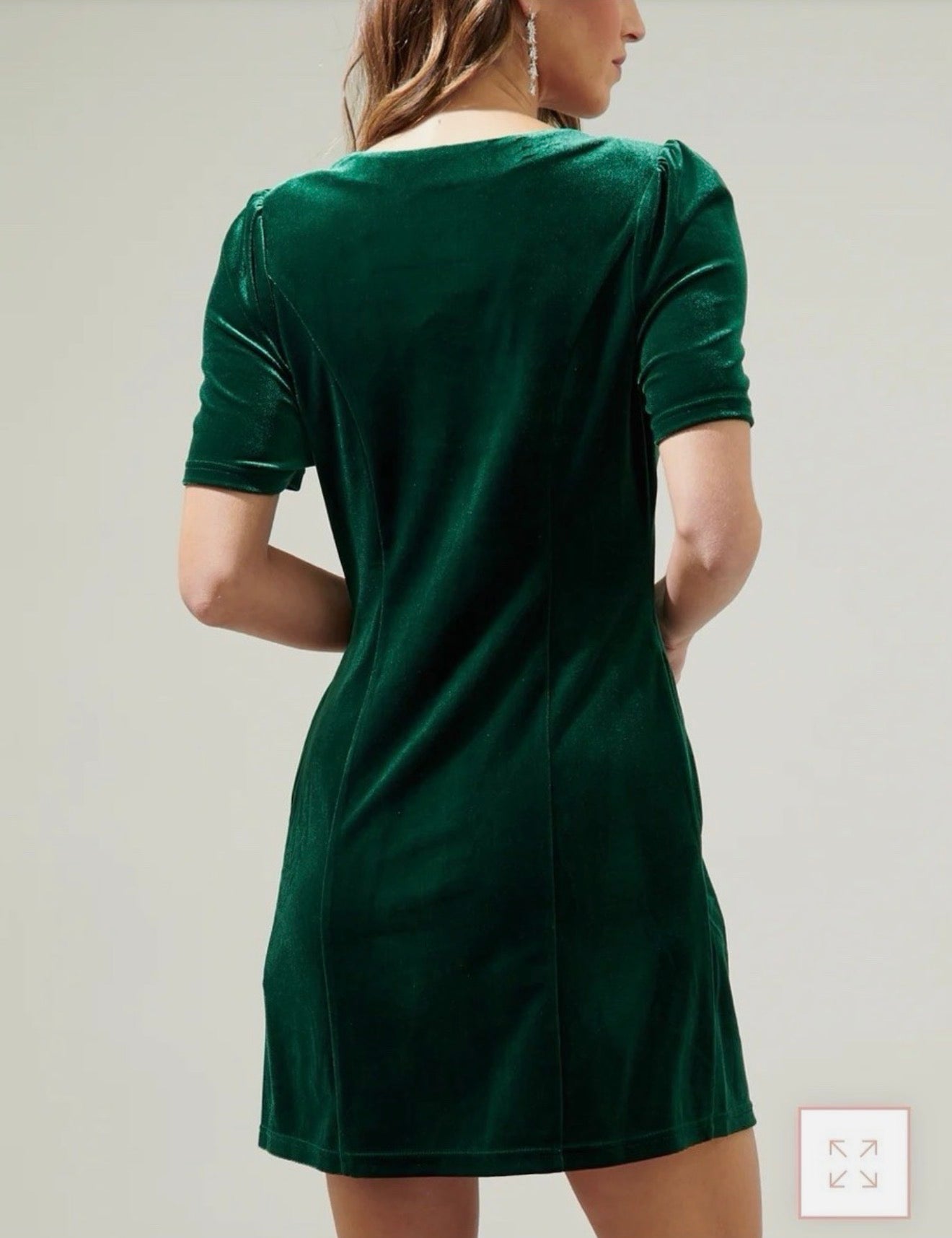 Velvet Button Mini Dress by Sugarlips