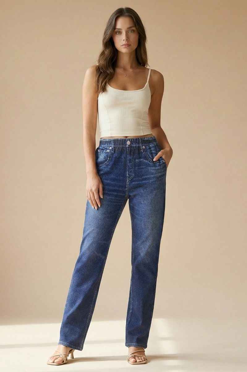 PREORDER — Dear Scarlett Zenim Slim Pull-On Jeans – Dark Denim