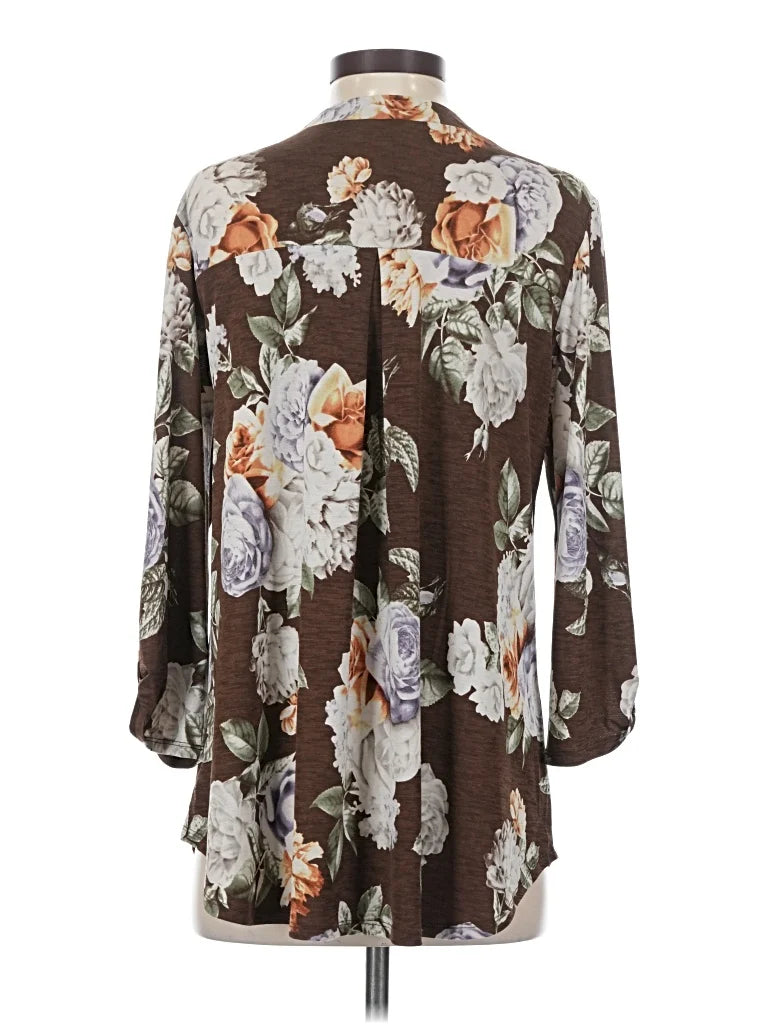 Dear Scarlett Lizzy Plus Size Blouse | Pink Floral Print V-Neck Top