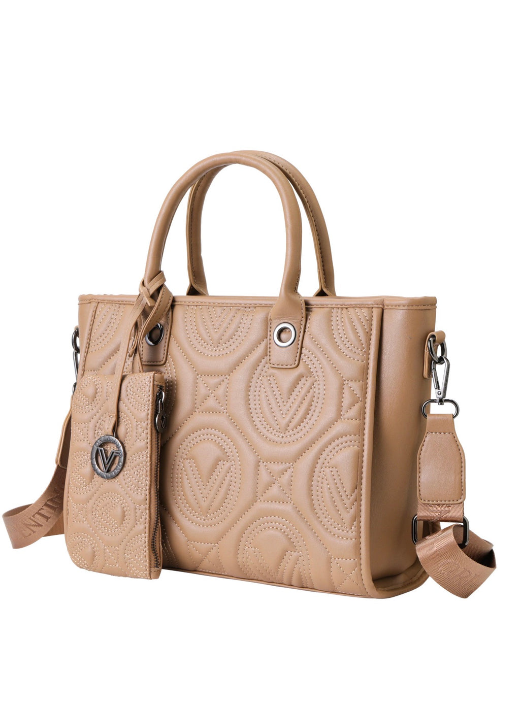 Valentino Orlandi Kayla Medium Tote Bag – Vegan Leather with Gun-metal Hardware