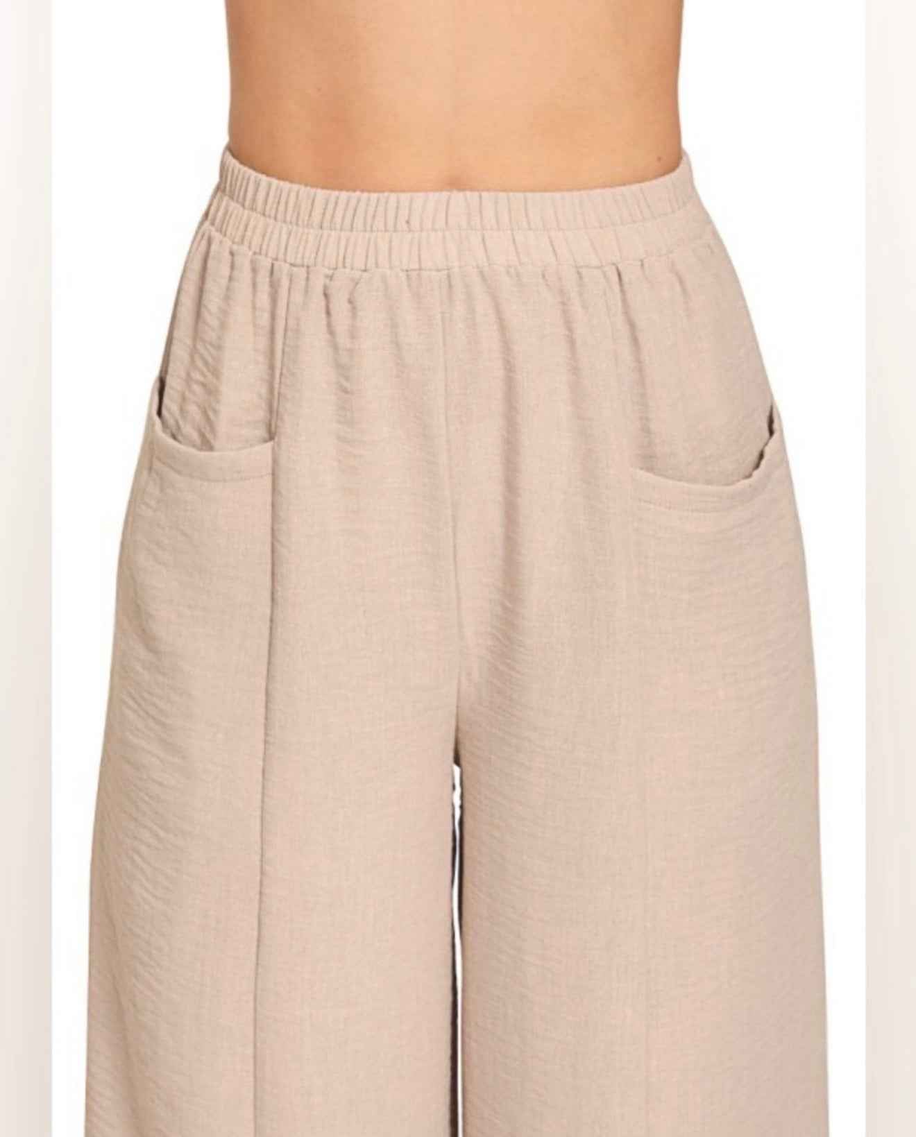 Zenana White Linen Blend Wide Leg Pants – Flowy & Relaxed Fit