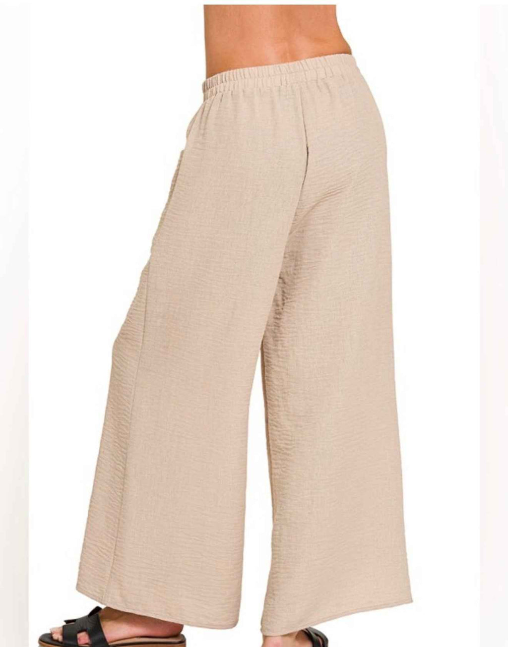 Zenana White Linen Blend Wide Leg Pants – Flowy & Relaxed Fit