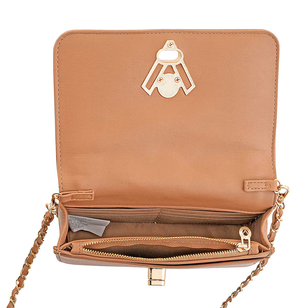 Valentino Orlandi Crossbody Bag - Quilted Chain Accent Purse