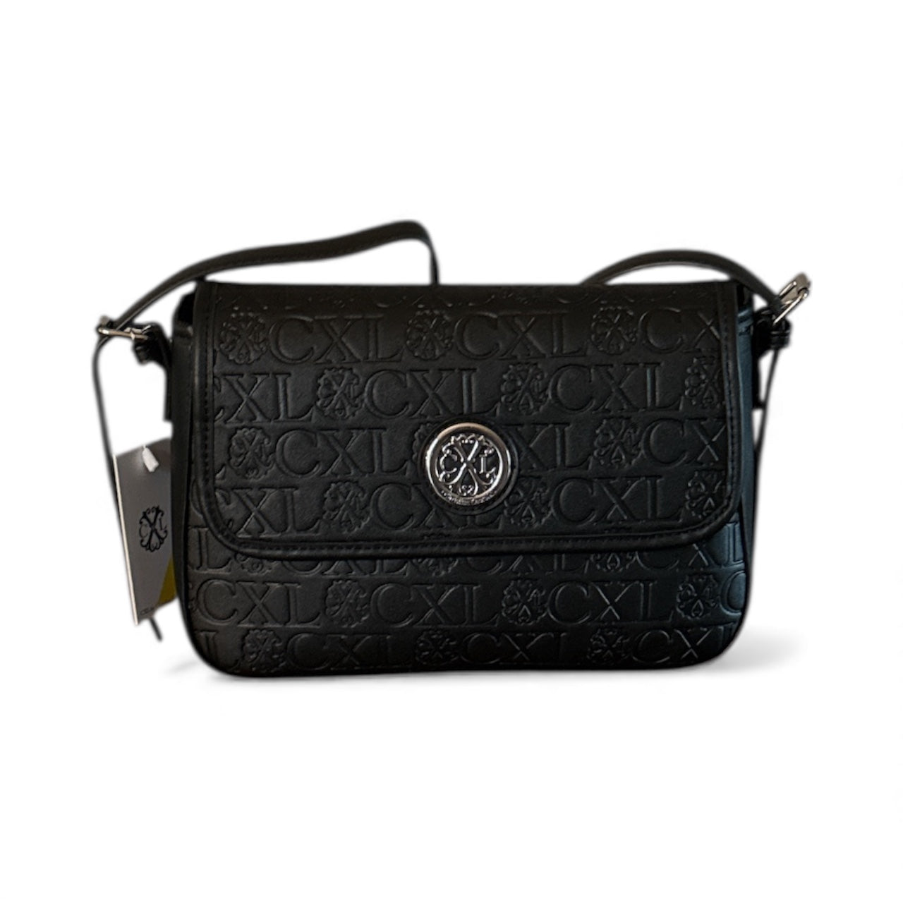 Christian Lacroix black embossed shoulder bag