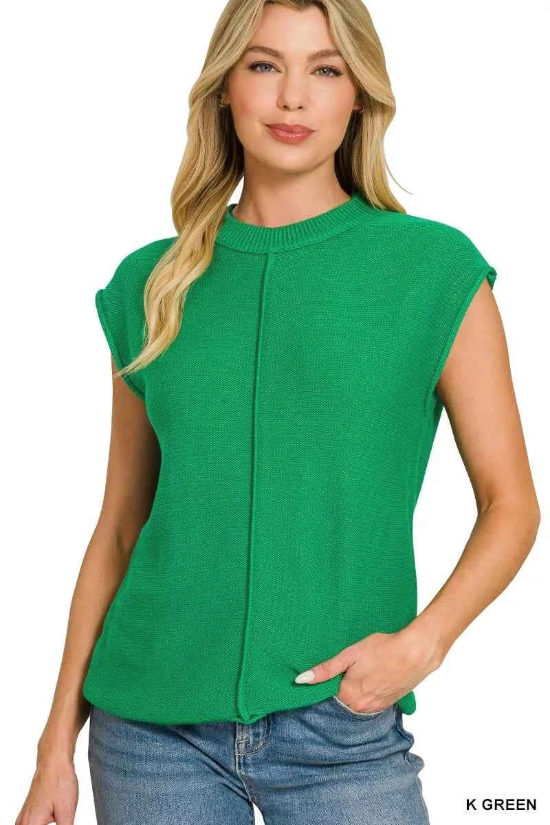 Zenana Center Seam Sleeveless Sweater