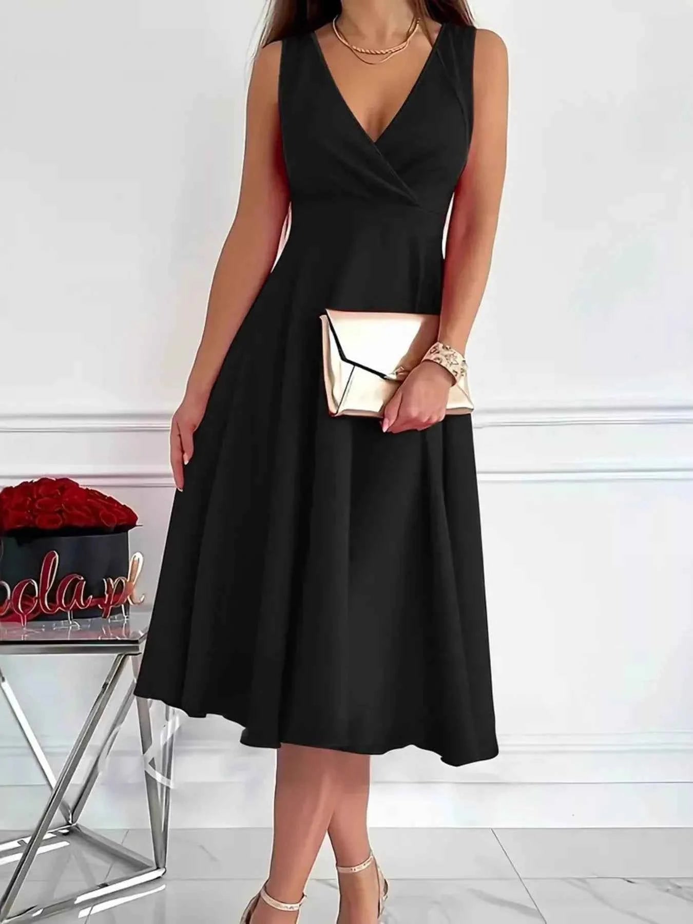 Sleeveless A-Line Midi Dress