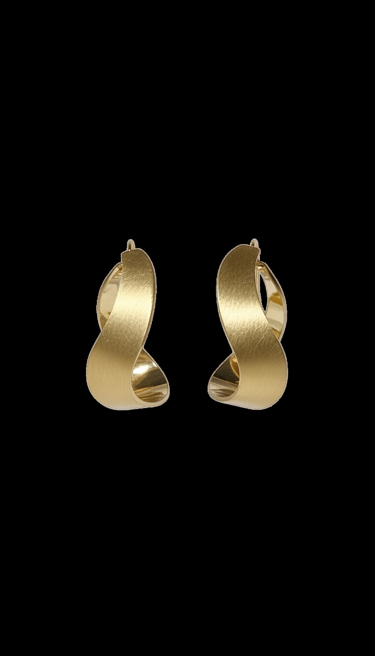 Brushed Gold Twisted Drop Earrings