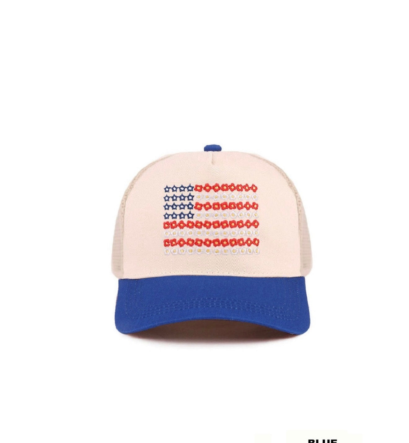 American Flag Two-Tone Trucker Cap for Women