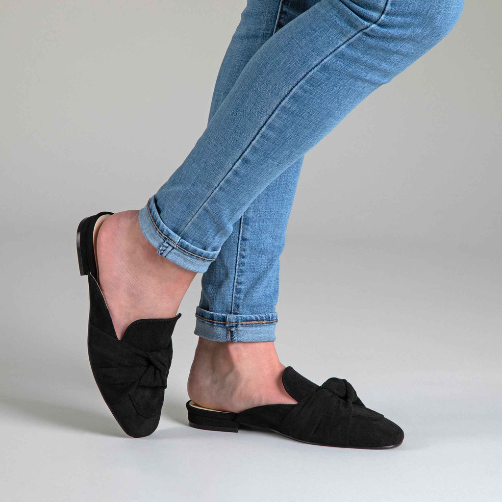 Women Knotted Faux Suede Slip On Shoes With Comfortable Memory Foam