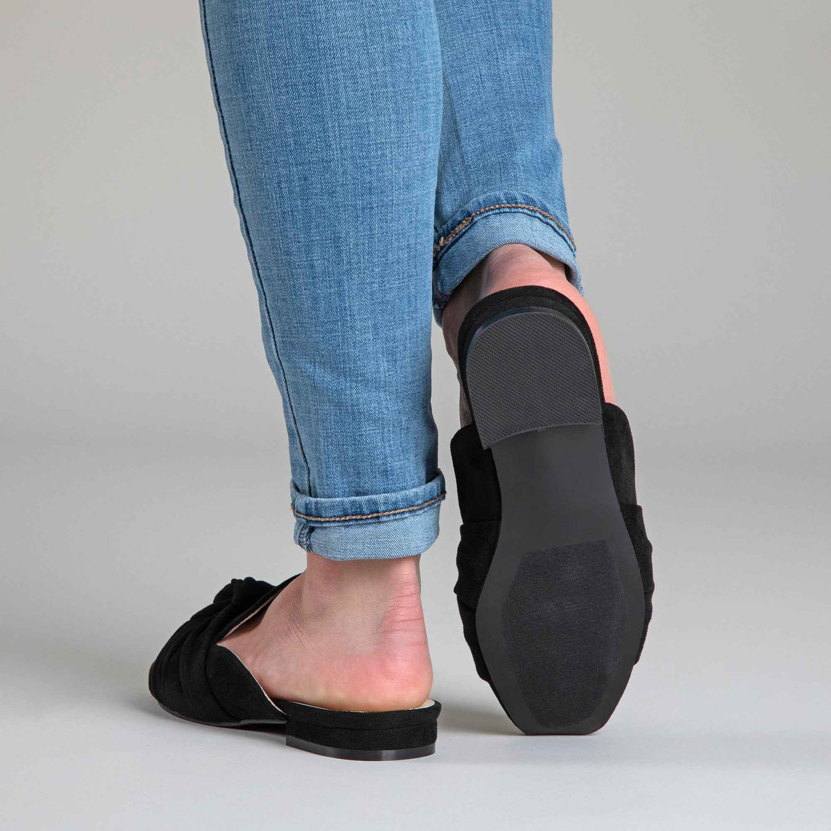 Women Knotted Faux Suede Slip On Shoes With Comfortable Memory Foam