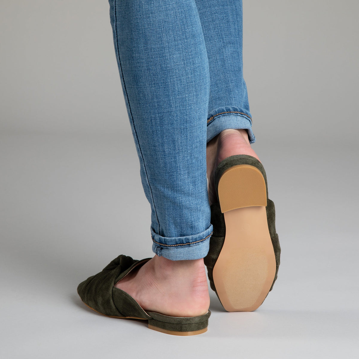 Women Knotted Faux Suede Slip On Shoes With Comfortable Memory Foam