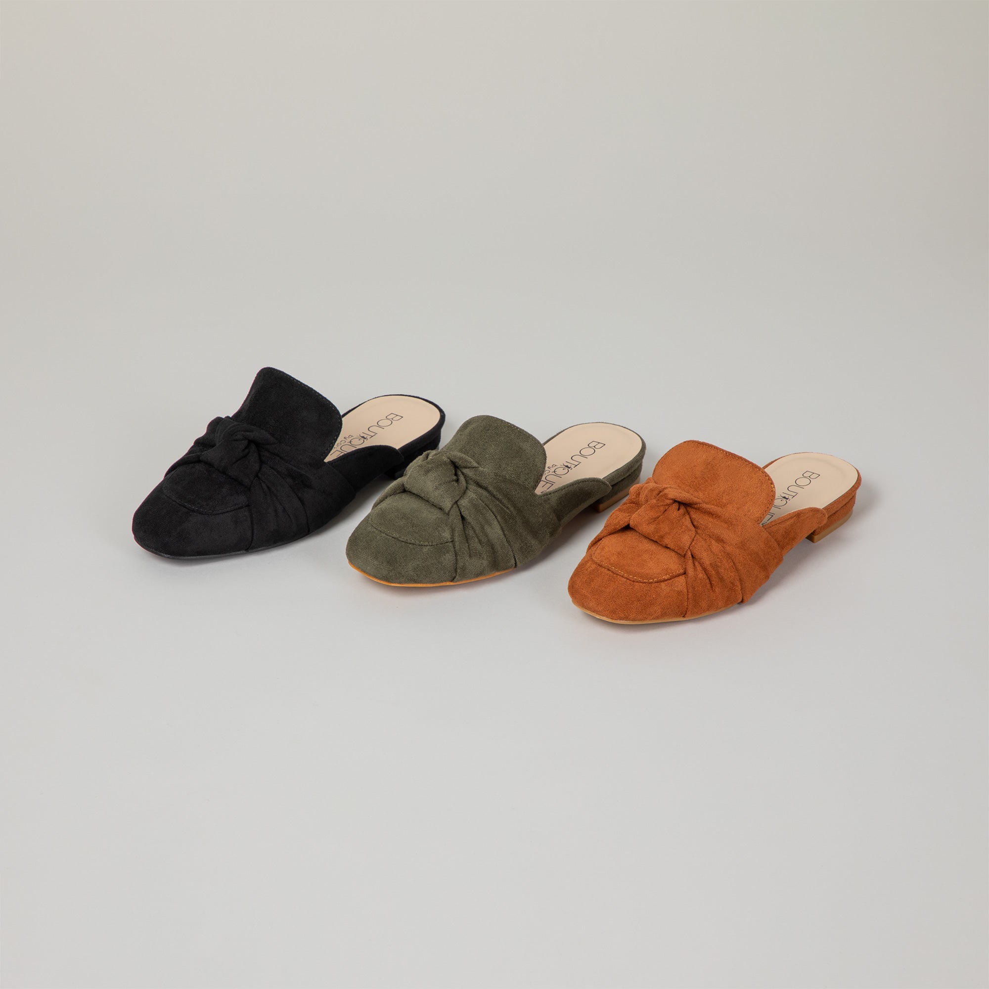 Women Knotted Faux Suede Slip On Shoes With Comfortable Memory Foam