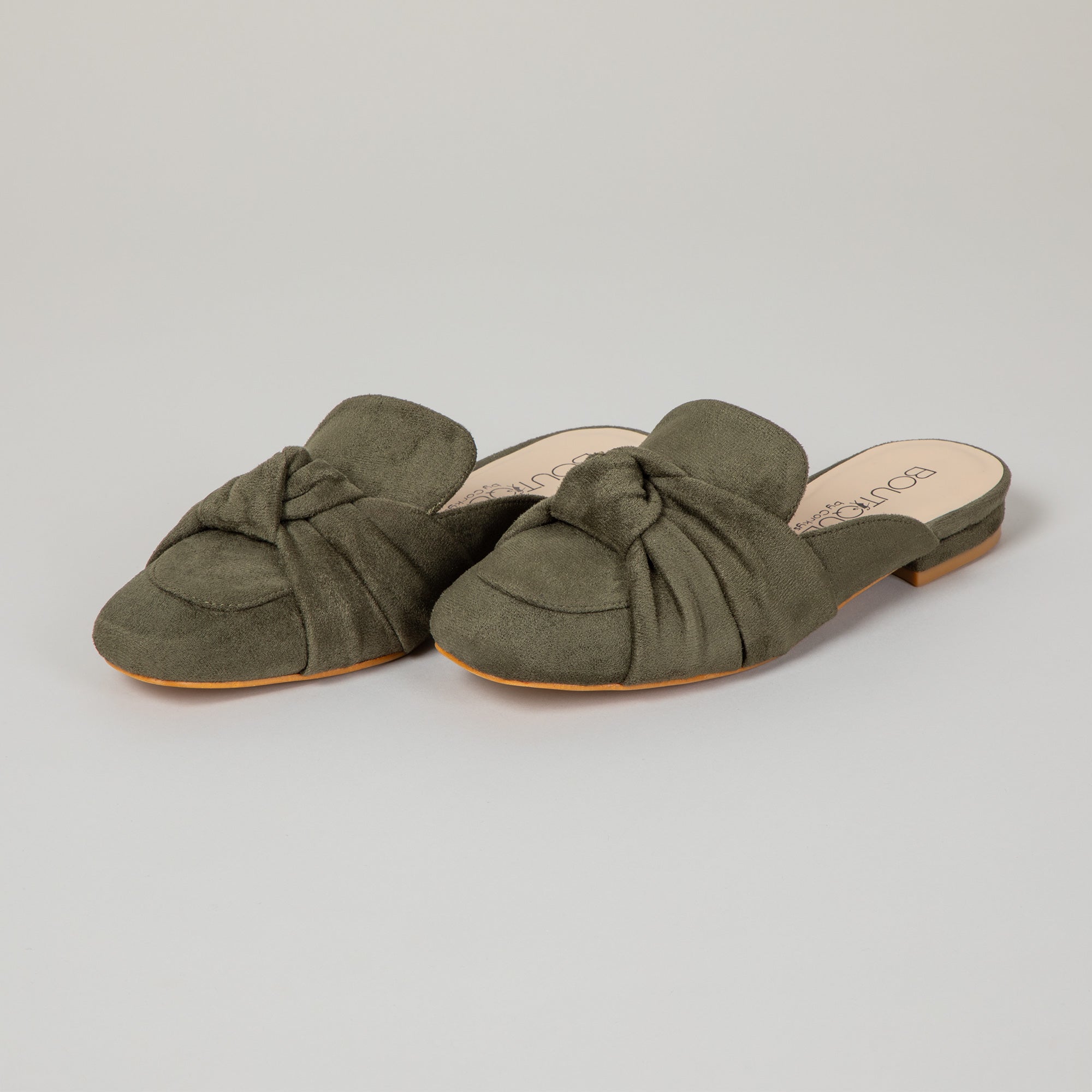 Women Knotted Faux Suede Slip On Shoes With Comfortable Memory Foam