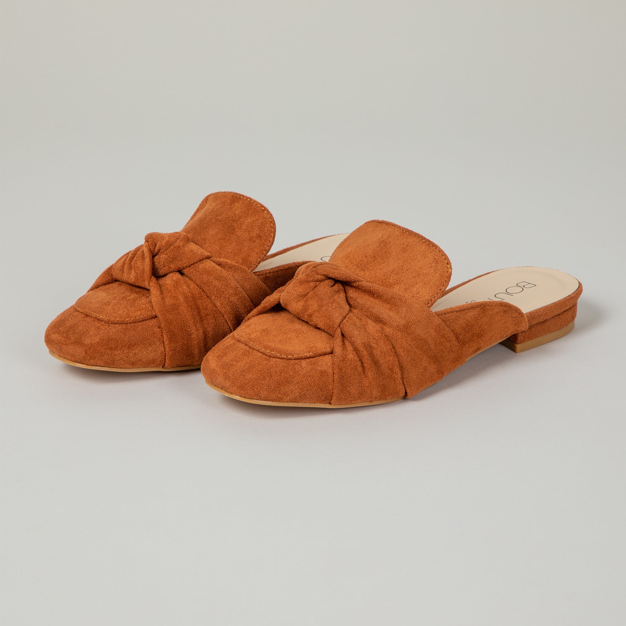Women Knotted Faux Suede Slip On Shoes With Comfortable Memory Foam