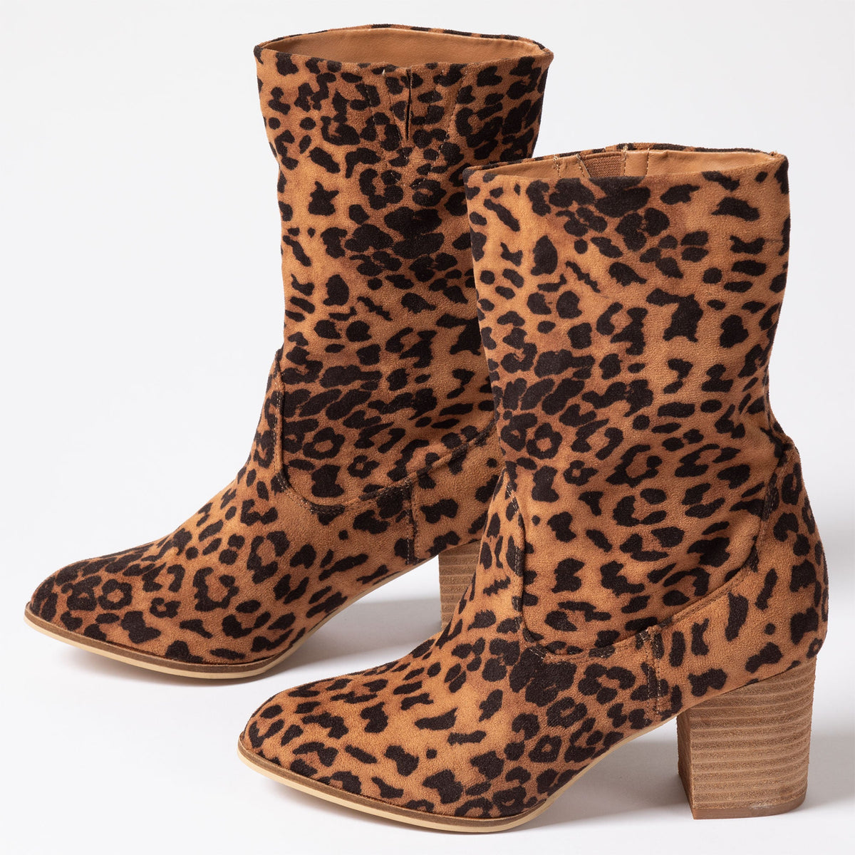 Corkys Wicked Block Heel Dress Booties Faux Suede Comfortable Women Shoes