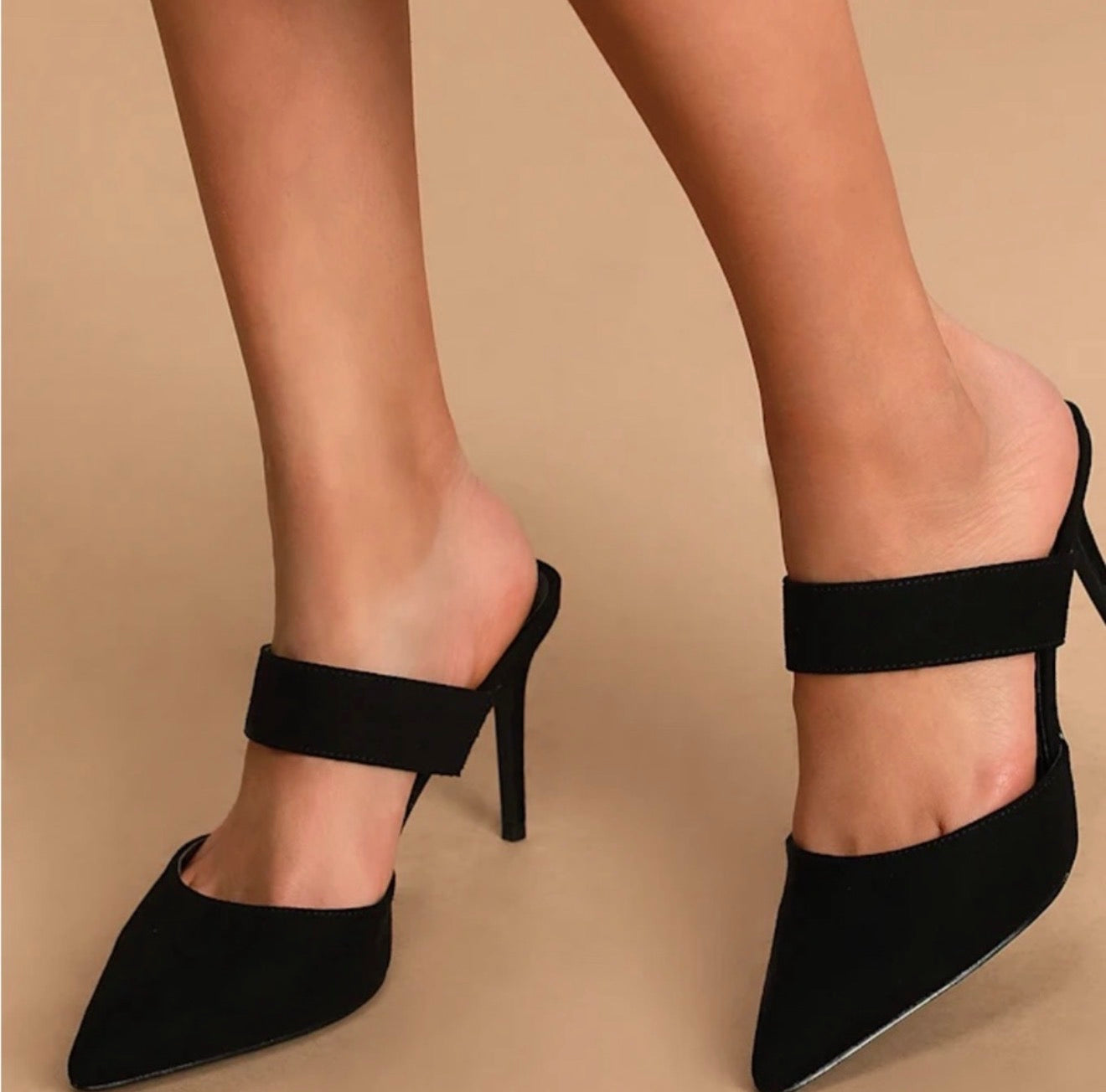 Lulus Faire Tan Pointed-Toe Mules - Vegan Suede Slip-On Heels