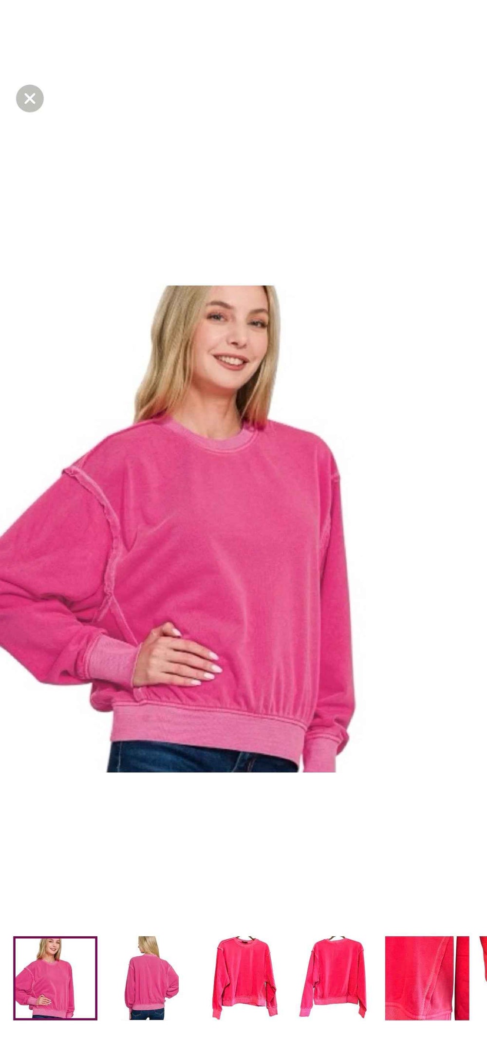 Zenana Hot-Pink Soft-Fleece Pullover