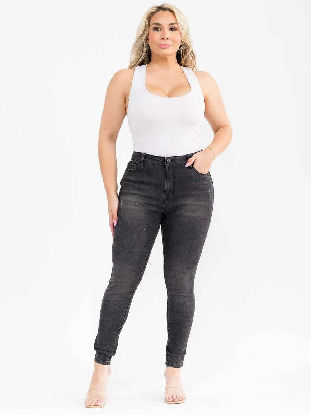 Haute Curve Washed Skinny Jeans – Plus-Size Stretch Denim