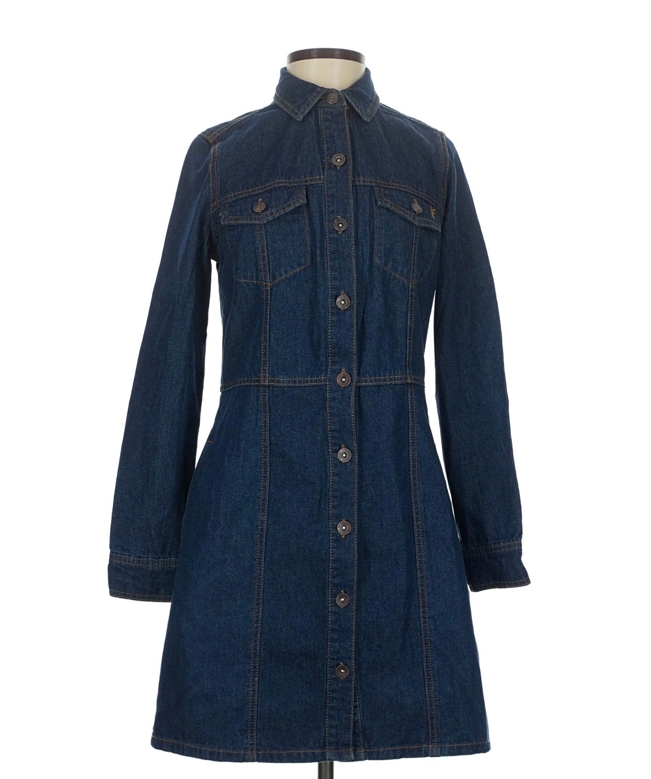 Frye Denim Button Front Shirt Dress Mini