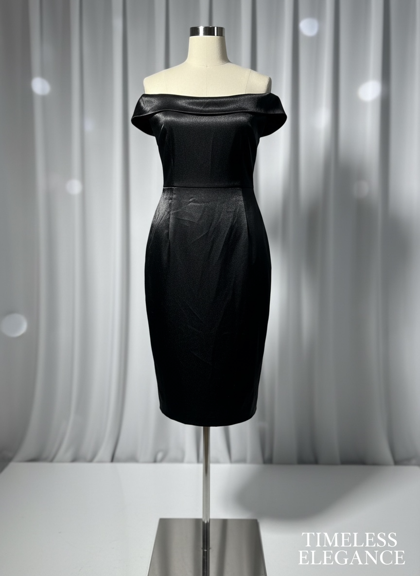 Lulus Black Satin Cocktail Dress