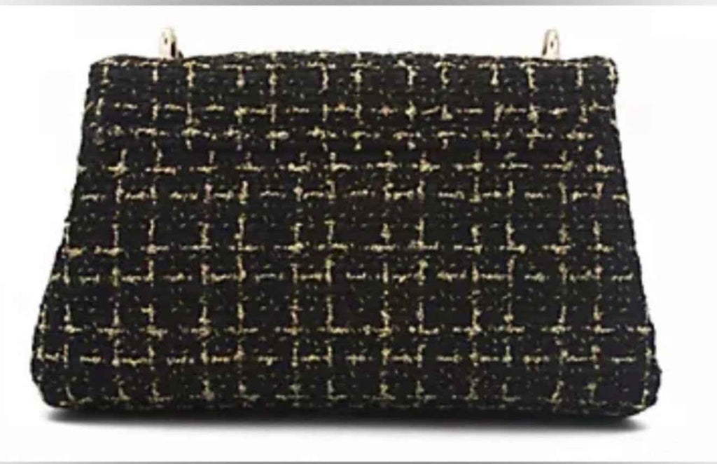 Badgley Mischka Tweed Small Messenger Bag | Gold Hardware & Pearl Chain