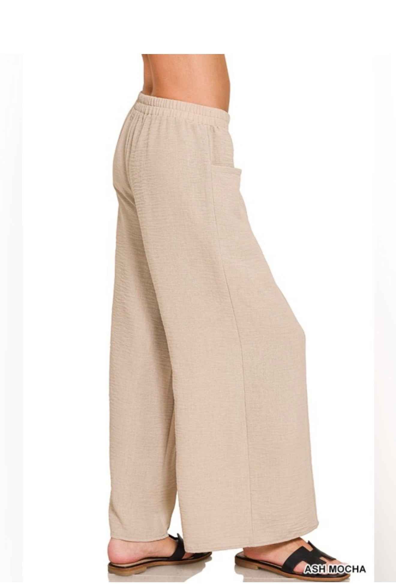 Zenana White Linen Blend Wide Leg Pants – Flowy & Relaxed Fit