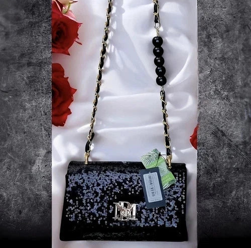 Badgley Mischka Sequin Crossbody Bag - Designer Evening Purse