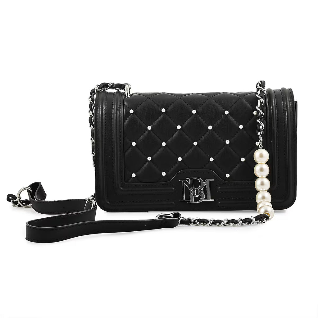 Badgley Mischka Quilted Pearl Crossbody Bag