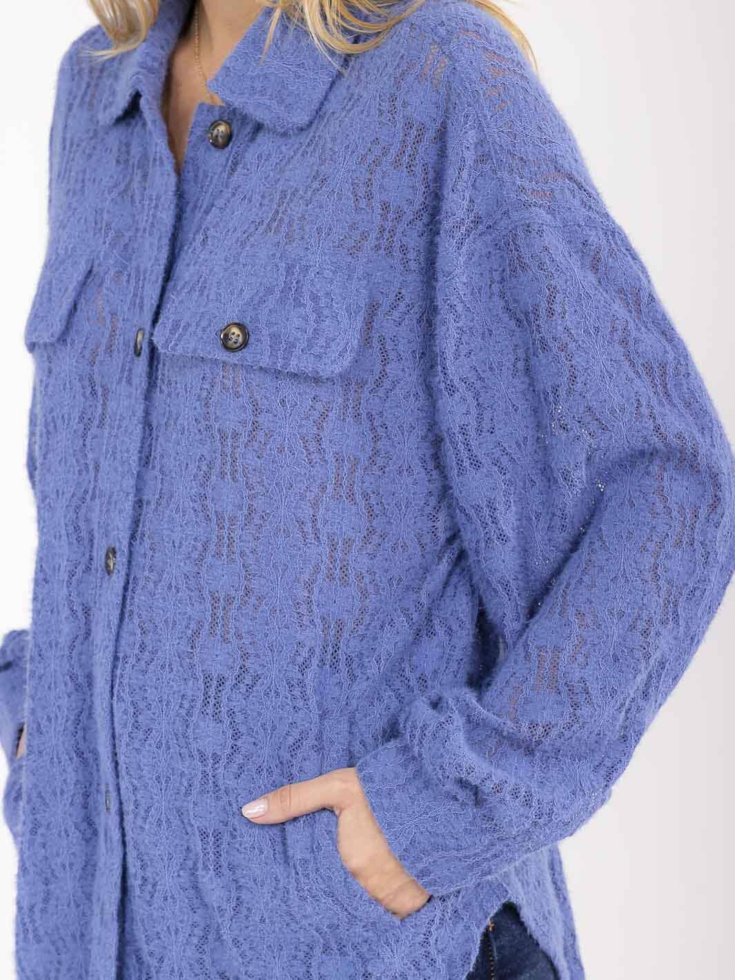 Bibi Lace Oversized Shacket - Chic Lightweight Shacket