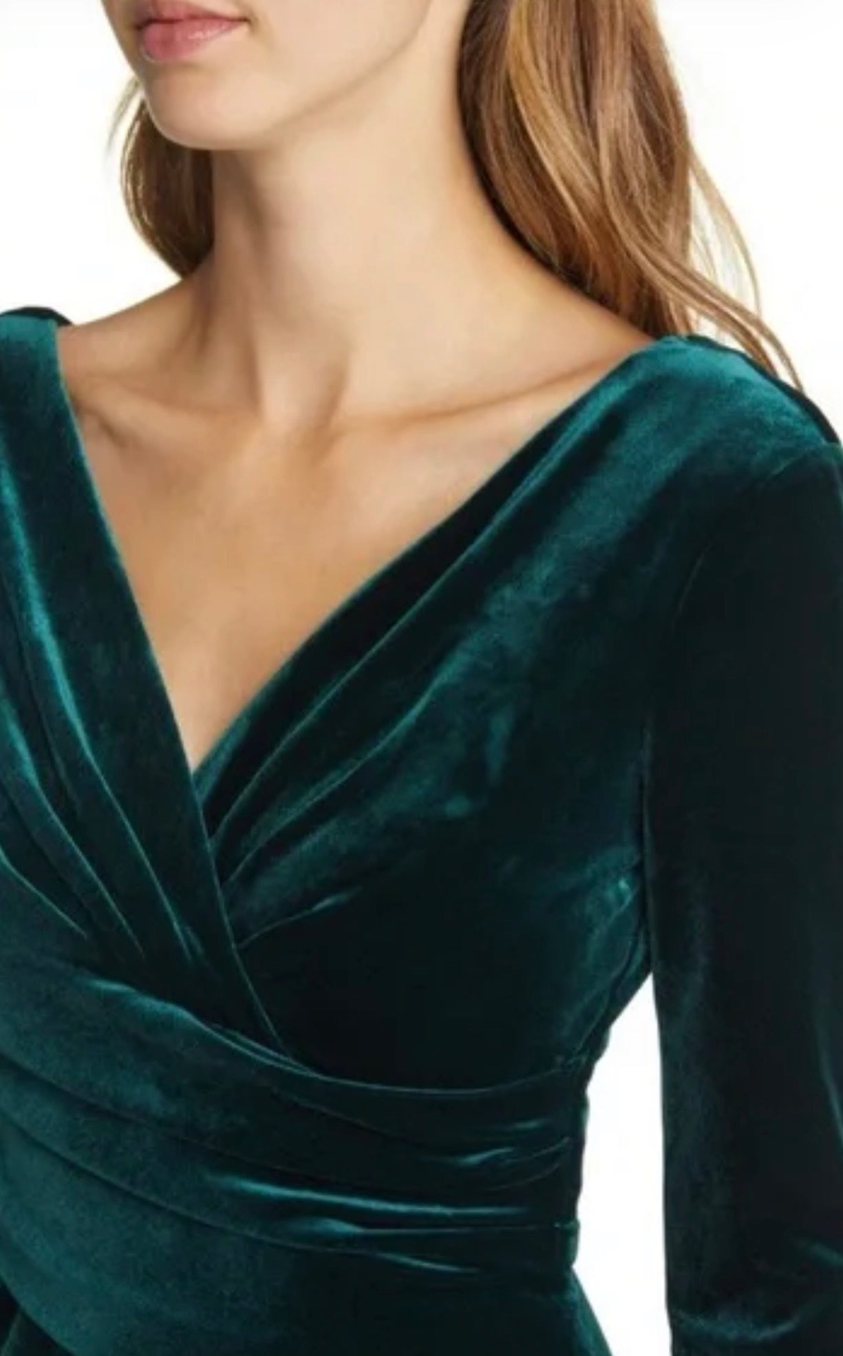 Ruched Long Sleeve Velvet Body-Con Dress Eliza J