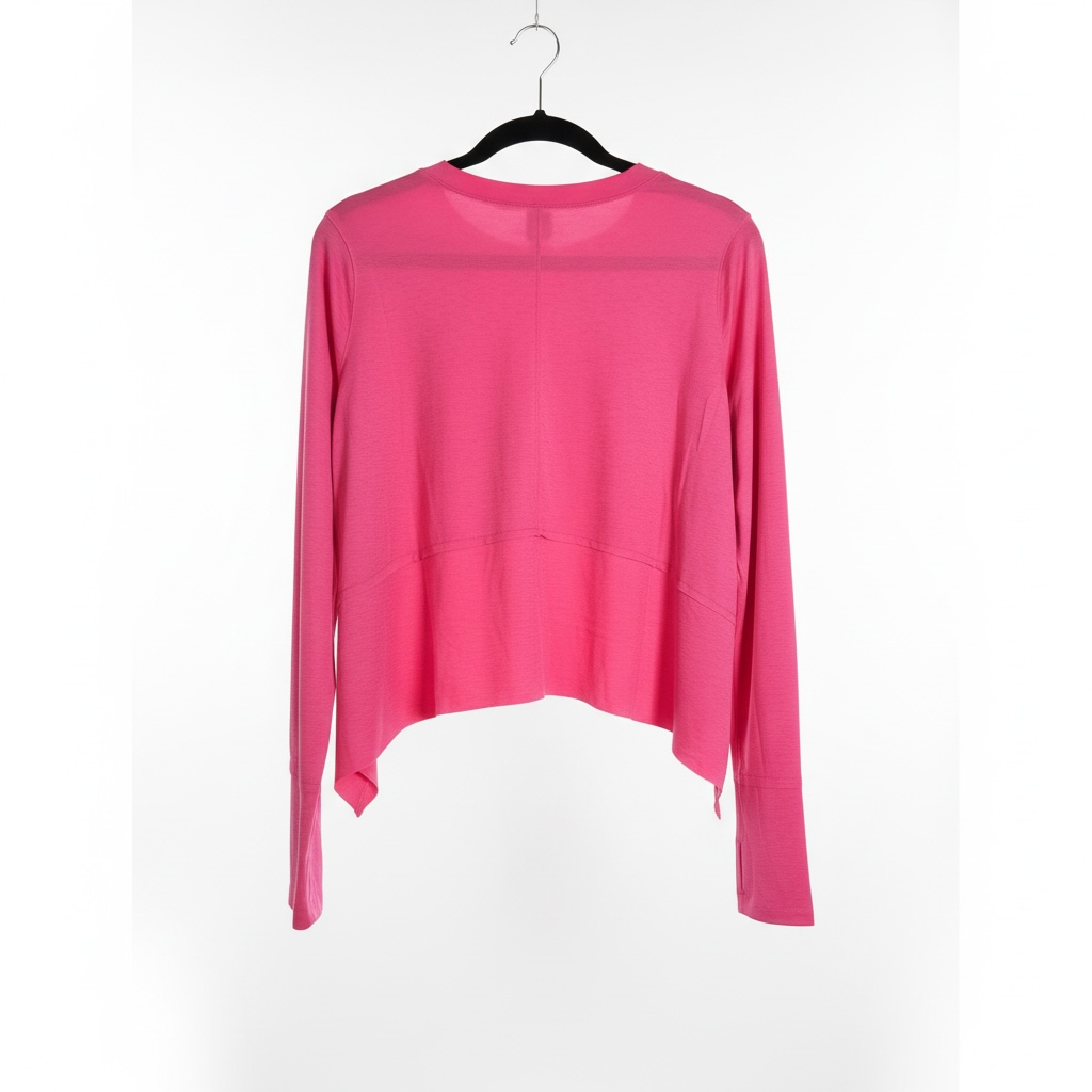 Shark Bite Side Slit Long Sleeve Top - Relaxed Fit Tee