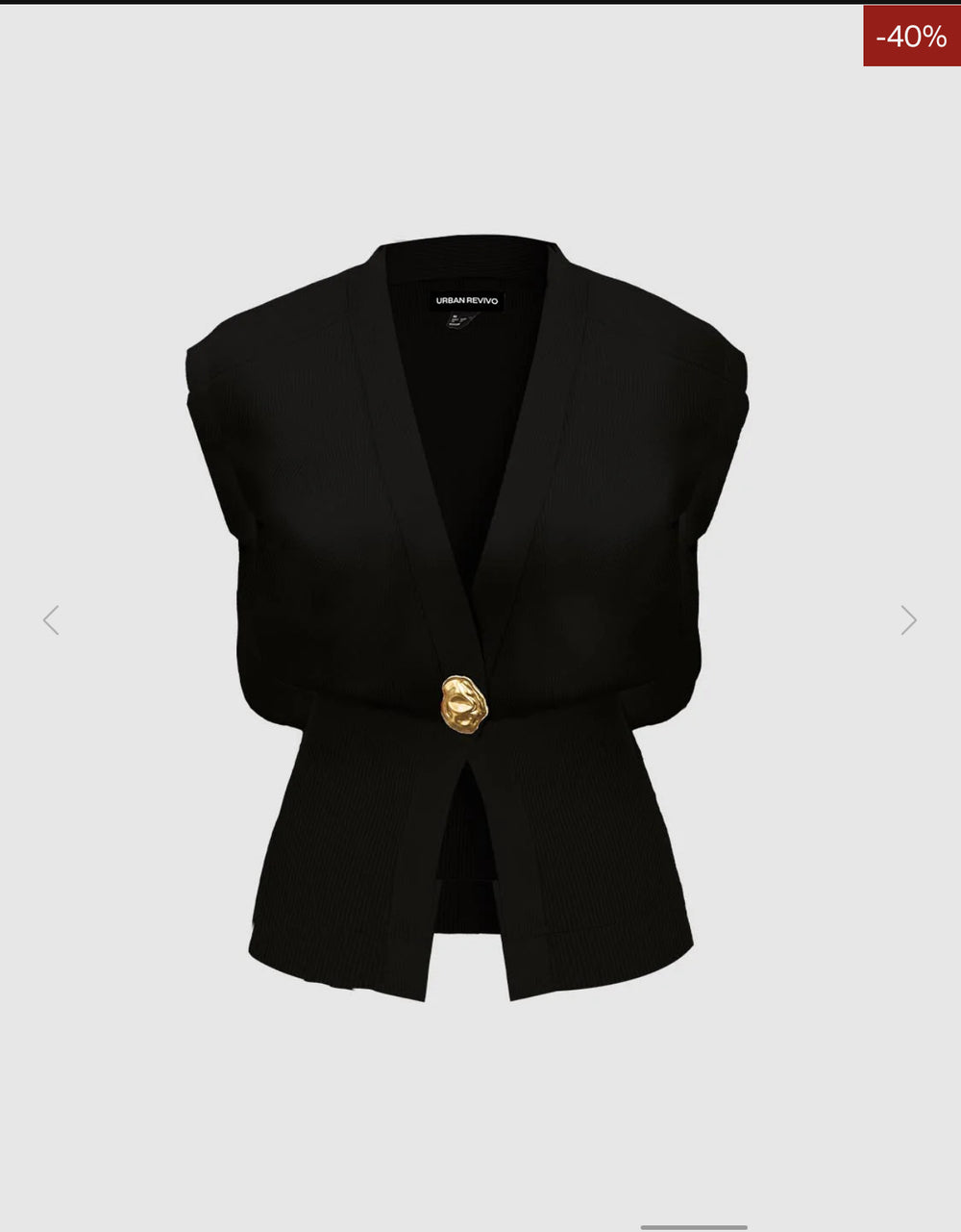 Urban Revivo Gold-Button Knit Sweater Vest