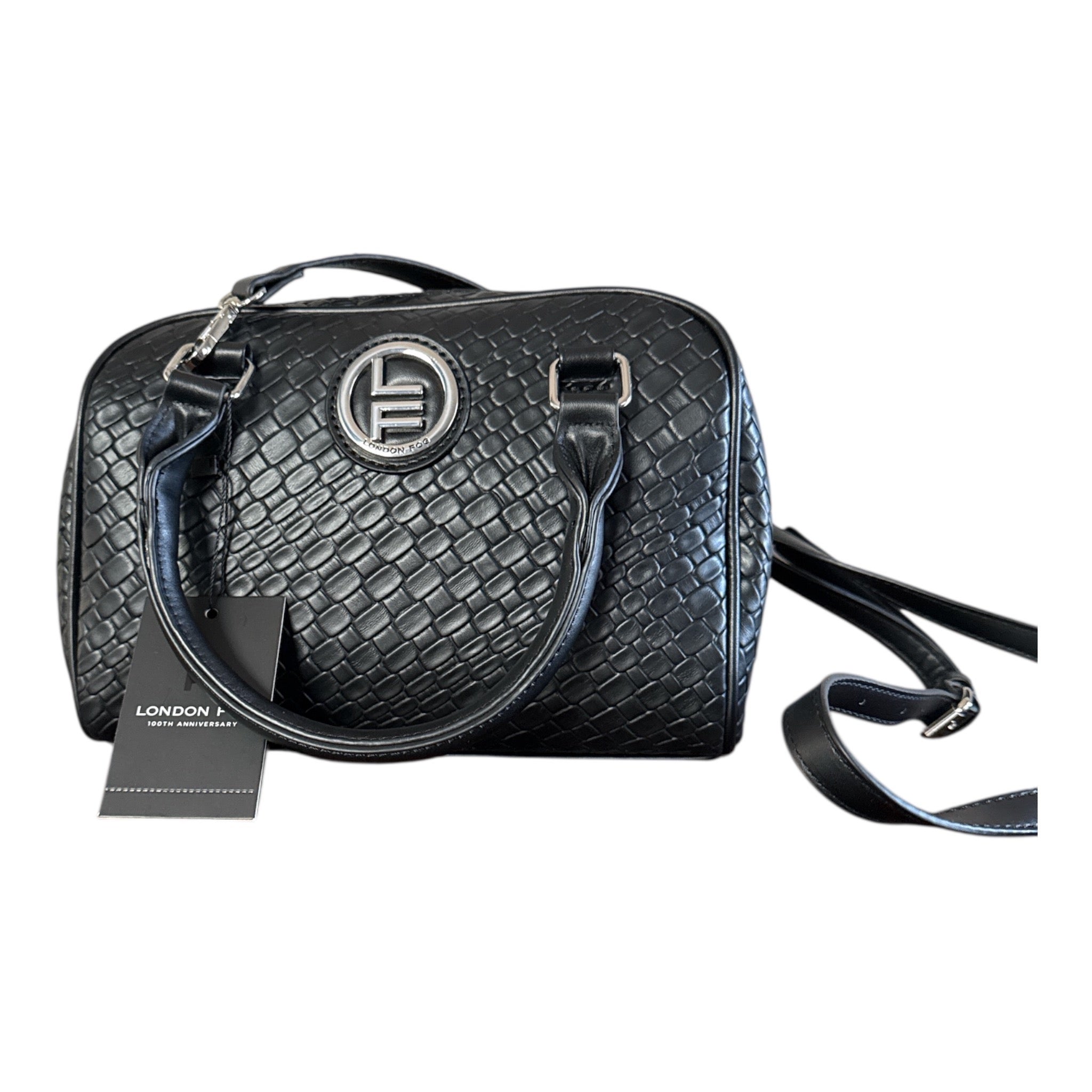 London Fog Anniversary Edition Black barrel bag